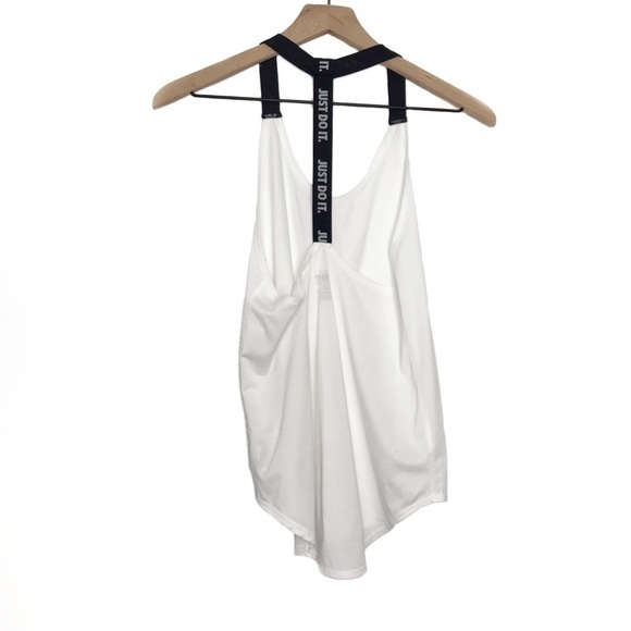 NIKE Elastika Dri Fit Solid White Training Tank Top XS - Picture 3 of 10